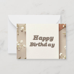 Notas Cartão de Aniversário Feliz Elegante