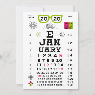 Notas Cartão de Ano Novo Eyechart 2020