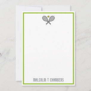 Notas Cartão de anotação de nome personalizado do Tênis 