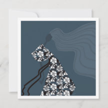 Cartão de Arte de Moda Glam Elegante Silhueta Dram