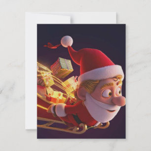 Notas Cartão de Boas Festas do Papai Noel 3D – Festivo H