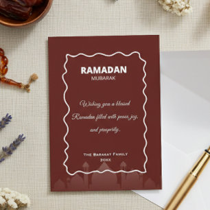 Notas Cartão de Boas Festas Personalizado Ramadan Mubara