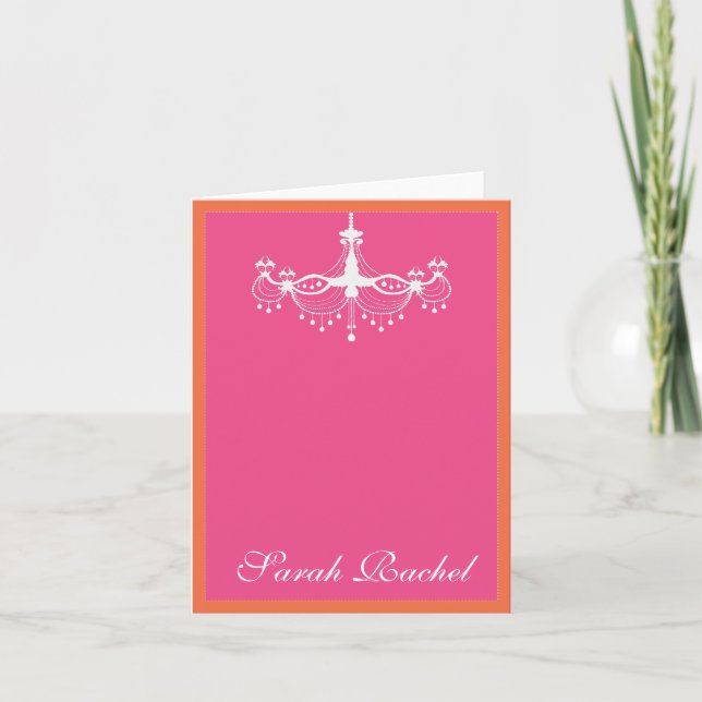 Notas Cartão de candelabro cor-de-rosa e laranja (Frente)