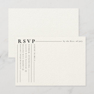 Notas Cartão de Casamento RSVP Minimalista Clássico Mode