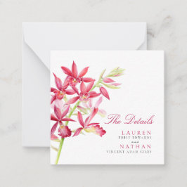 Notas Cartão de cerimônia para detalhes do casamento da 