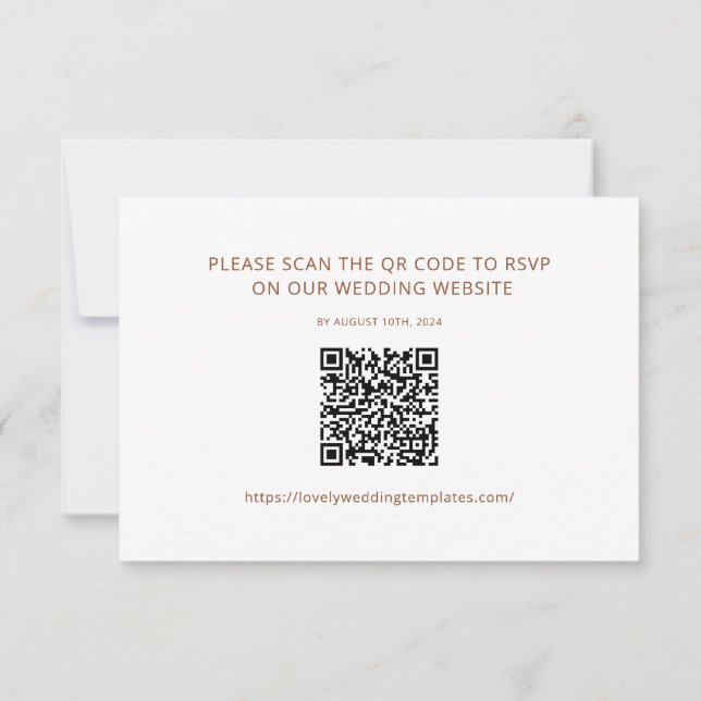 Notas Cartão de Código QR de RSVP de Casamento Minimalis (Verso)