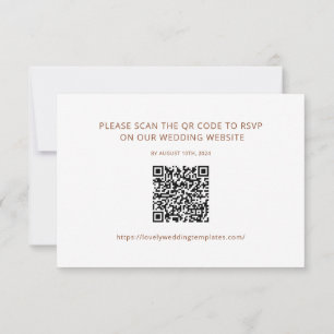 Notas Cartão de Código QR de RSVP de Casamento Minimalis