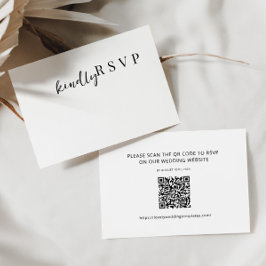 Notas Cartão de Código QR RSVP de Casamento Minimalista 