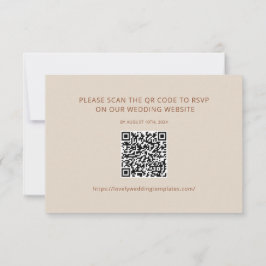 Notas Cartão de Código QR RSVP de Casamento Minimalista