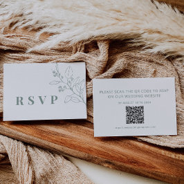 Notas Cartão de Código RSVP RSVP de Casamento Verde de S