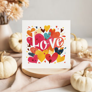 Notas Cartão de Dia de os namorados de Tipografia e Cora