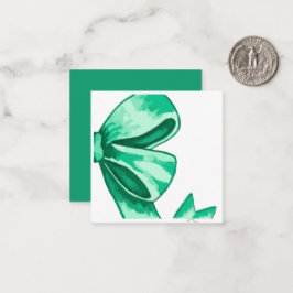 Notas Cartão de Envio com Arco em Aquarela Verde