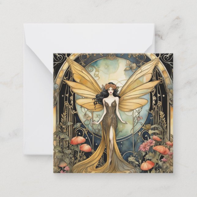 Notas Cartão de Fada Gótica Art Deco (Frente)