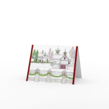 Cartão de Fazenda Vintage Natal