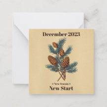 Cartão de felicitações de Dezembro com ramos de ab