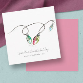 Notas Cartão de Férias com Luzes de Natal Única