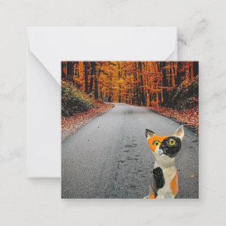 Notas Cartão de Gatinho de outono