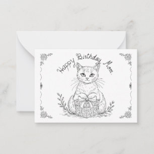 Notas Cartão de gato para a mãe.