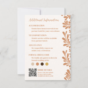 Notas Cartão de Informações de Casamento Talavera Mexica
