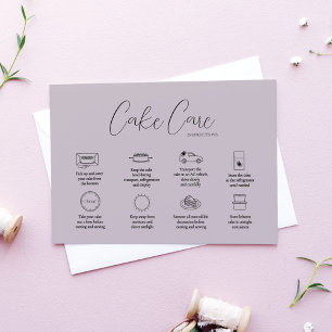 Notas Cartão de Instrução Mauve Cake Care