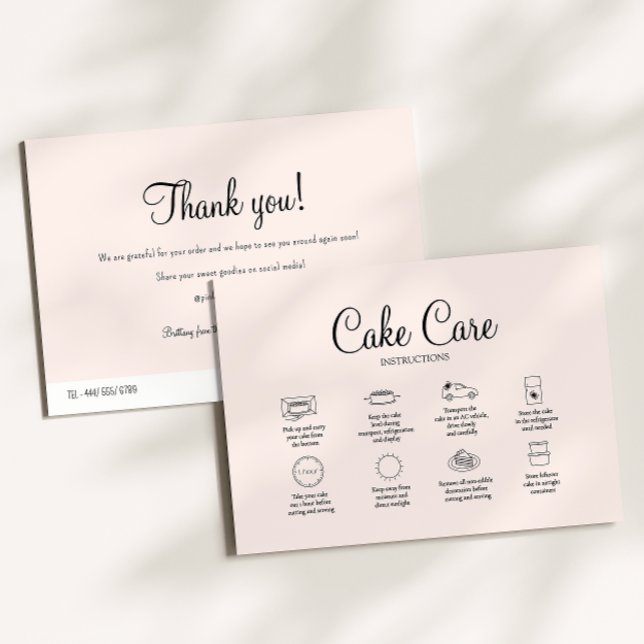 Notas Cartão de Instrução Pink Bakery (Criador carregado)