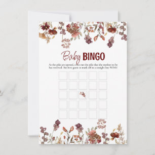 Notas Cartão de Jogo de Bingo Bebê de Flores Silvestres 