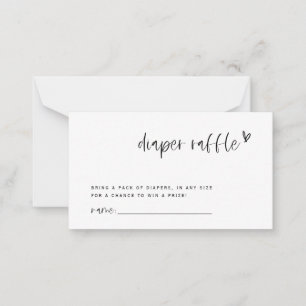 Notas Cartão de Jogo de Chá de fraldas Raffle Fralda Boh