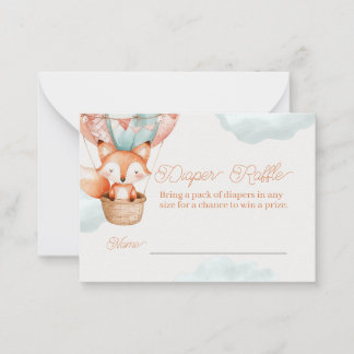 Notas Cartão de Jogo Raffle fralda para Chá de fraldas