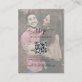 Notas Cartão de Mini RSVP de Foto de Código QR Elegante