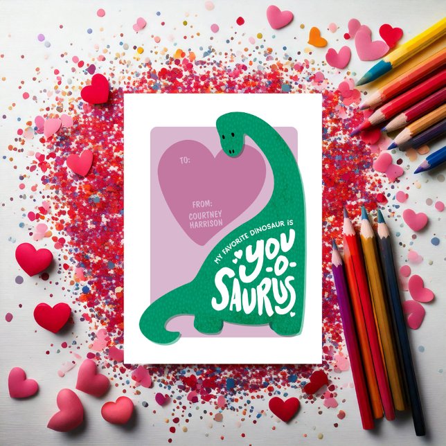 Notas Cartão de Namorados de sala de aula "You-o-saurus" (Criador carregado)