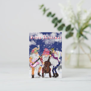 Notas Cartão de Natal Banda Musical de Gnomos Felizes