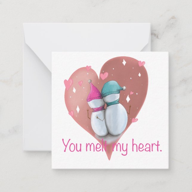 Notas Cartão de Natal bonito. Cartão de Natal de Snowman (Frente)