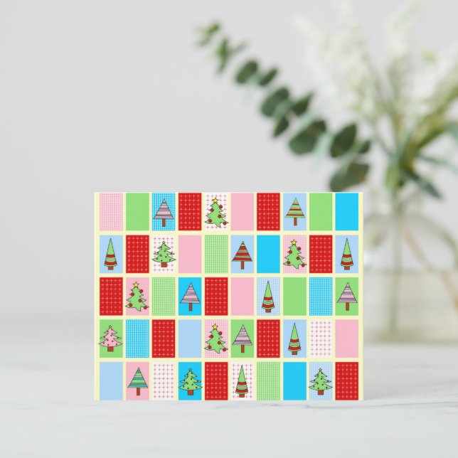 Notas Cartão de Natal colorido (Em pé/Frente)