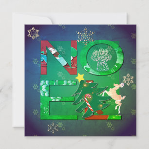 Notas Cartão de Natal com 2 Fotos e Saudação de Noel