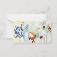 Cartão de Natal com Presépio Alegria ao Mundo