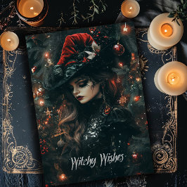 Notas Cartão de Natal de Bruxa Gótica