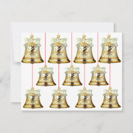 Notas Cartão de Natal de Prata e Sinos Dourados