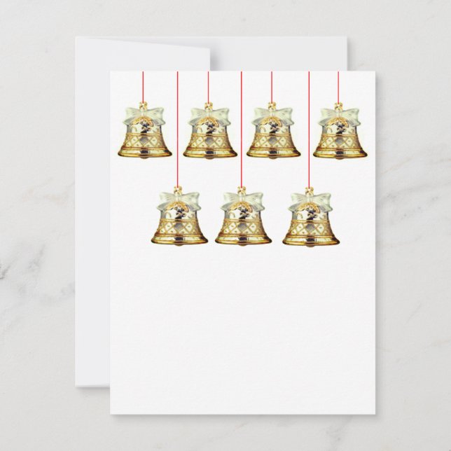 Notas Cartão de Natal de Prata e Sinos Dourados (Verso)