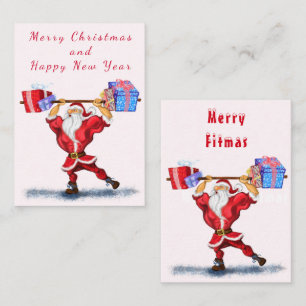 Notas Cartão de Natal do Papai Noel Fitness Divertido