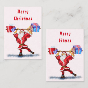 Notas Cartão de Natal do Papai Noel Fitness Divertido