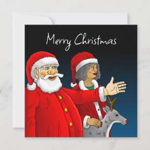 Notas Cartão de Natal do Papai Noel, Sra. Noel e Rudolph