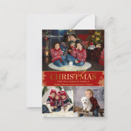 Notas Cartão de Natal Feliz Fotográfico com Floco de Nev