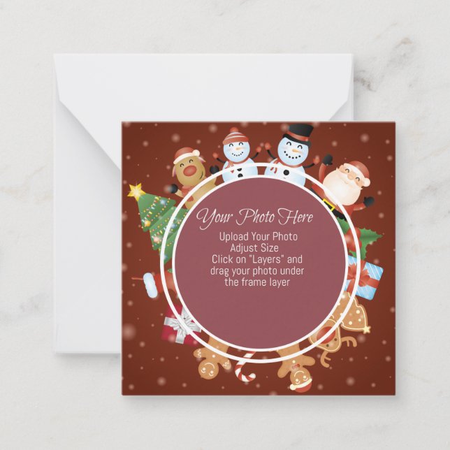 Notas Cartão de Natal Personalizado Fofo (Frente)