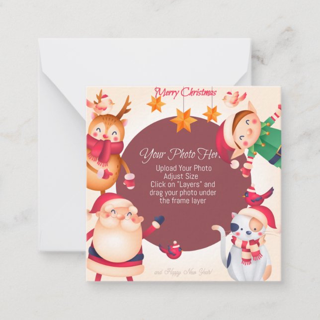 Notas Cartão de Natal Personalizado Fofo (Frente)
