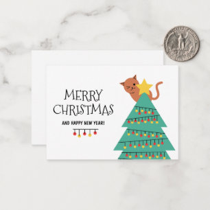 Notas Cartão de Natal Personalizado Gato Feliz Natal