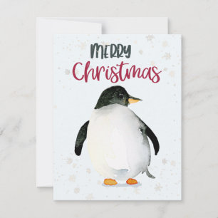 Notas Cartão de Natal Pinguin Watercolor