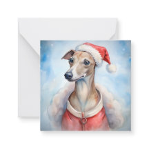 Cartão de Natal Whippet - Férias Festivas