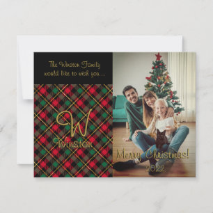 Notas Cartão de Natal Xadrez Vermelho Wallace