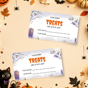 Notas Cartão de Nome do Halloween Quantos Doces Há no Po