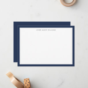 Notas Cartão de Nome Minimalista Azul Marinho com Duas B